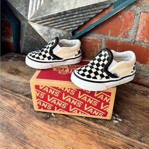 Vans Classic Slip-On Checkerboard Black/Off White 3.5 TD